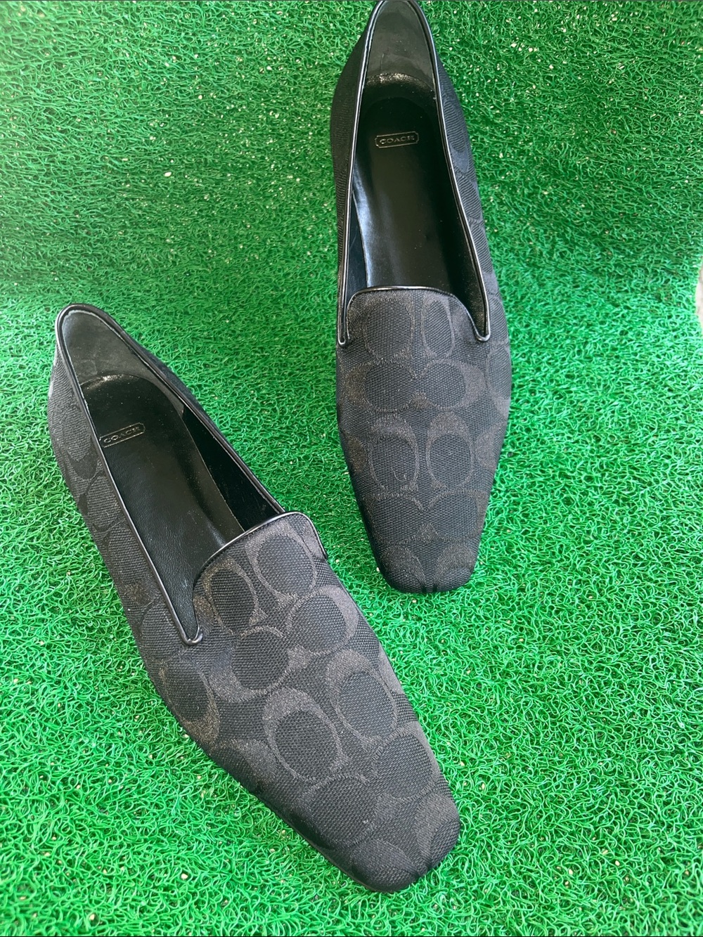 Coach Black Signature Jacquard Slip-On Loafers